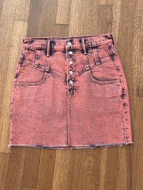 Mother Superior Denim “The Swooner Yoke” Skirt Size 27 Juicy Fruit Wash